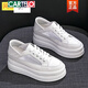 卡帝樂(lè )鱷魚(yú)內增高小白鞋女百搭兩穿厚底百搭松糕網(wǎng)紗透氣小個(gè)子女鞋8cm春夏