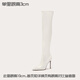 Lily Wei高級(jí)感白色長(zhǎng)筒靴尖頭細(xì)跟過(guò)膝高筒彈力瘦瘦靴小碼情人節(jié)禮物 白色皮面單里【跟高3cm】 44