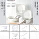 捷升驥世 景德鎮日式碗碟套裝北歐陶瓷碗盤(pán)子家用微波爐餐具吃飯碗湯碗 方+2碗2勺2筷2盤(pán)1湯碗1湯勺 10頭