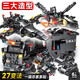 積奇樂特警察局車軍事基地積木飛機(jī)軍艦拼裝模型變形機(jī)甲機(jī)器人兒童玩具 27變-黑鷹特警8合3【387顆?！? title=