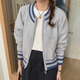 皓娥圓領毛衣女春季2025新款慵懶風外套針織開衫短款上衣 圓領針織開衫【灰色】