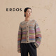 ERDOS 圓領(lǐng)漸變條紋厚款針織開衫時(shí)尚女羊絨衫 淺駝 160/80A/S