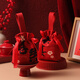 雪束喜糖袋喜糖禮盒結婚新婚伴手禮袋手提帆布袋創(chuàng  )意中國風(fēng)高級糖果袋 酒紅色-喜樂(lè )【10個(gè)裝】 送閨蜜朋友伴郎伴娘伴手禮