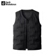 JACK WOKEKNSN狼爪云輕薄羽絨馬甲男款保暖背心內穿鵝絨馬夾潮流無(wú)領(lǐng)坎肩外套 黑色 4XL
