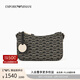 EMPORIO ARMANI/阿瑪尼官方旗艦【七夕女友禮物】長(zhǎng)方形老花單肩斜挎包 FC033-黑色/淡褐色