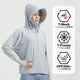 探拓(TECTOP)防曬衣女防紫外線(xiàn)UPF200+皮膚衣 女款冰河灰L