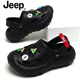 Jeep吉普涼鞋男夏季新款溯溪鞋男防滑戶(hù)外潮流情侶拖鞋外穿開(kāi)車(chē)沙灘鞋 墨黑 休閑夏日風(fēng) 36-37 標準運動(dòng)鞋碼