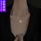 GRAMDA福牌925銀項鏈女士設(shè)計感頸鏈閨蜜鎖骨鏈?zhǔn)罪椑掀派斩Y物送女友 白金色福牌項鏈