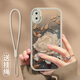 屹川 適用蘋果x/xs/max手機殼 iPhoneXR全包防摔網(wǎng)紅復(fù)古高級感新款皮紋硅膠軟殼望舒金蓮女款 蘋果x(xs)【古董白】望舒金蓮-贈掛繩