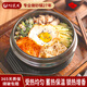 陶煲王韓國(guó)石鍋拌飯專用砂鍋家用陶瓷韓式大醬鍋米村拌飯碗煲仔飯小沙鍋 鍋墊+石鍋(無(wú)蓋) 1.5L
