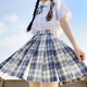 唐努烏（Tang Nu wu）【7件套】電競少女jk制服正學(xué)生百褶格裙校服日系正統(tǒng)學(xué)院風(fēng)短裙 溫柔一刀【全7件套】 S【75-90斤】
