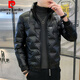 皮爾卡丹（pierre cardin）2025冬季亮面羽絨服男士白鴨絨保暖羽絨服外套立領(lǐng)休閑潮流輕薄 黑色 XL