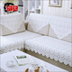 白色全蓋沙發(fā)搭巾蕾絲沙發(fā)巾沙發(fā)靠背巾布藝扶手巾歐式薄款后背巾 純白色小花(12針加厚) 90*90cm方巾