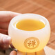元兮 白玉瓷琉璃茶杯品茗杯主人杯單杯 茶盞小茶碗高端大號手工描金個(gè)人杯  紅茶普洱杯家用功夫茶具茶杯 白玉瓷琉璃杯（禪）