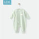 湯尼倍兒嬰兒連體衣服純棉春秋季長(cháng)袖哈衣男女寶寶睡衣新生兒爬服 淺綠色 73cm