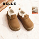 百麗（Belle）吳千語(yǔ)同款雪頂咖啡勃肯鞋羊毛閃穿女鞋D1V1DDM5預售 棕色-毛里 39