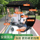 馨顏電動車雨棚雨傘可折疊收納遮陽傘電瓶車防曬車棚踏板摩托車擋雨棚 黑色麥穗【雙開窗+可調(diào)整支架】