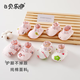 貝樂咿嬰兒衣服護(hù)腳套鞋襪純棉新生兒腳套寶寶保暖新生兒全棉秋冬0-3月 4雙裝-嬰兒粉（9*7cm圖案隨機(jī)）