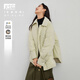 對白寬松輕薄襯衫式羽絨服女冬季新款時(shí)尚通勤休閑白鴨絨保暖外套 芥黃色 L