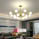強(qiáng)盾 吊燈客廳燈LED餐廳吊燈現(xiàn)代簡(jiǎn)約創(chuàng)意大氣三室兩廳燈具套餐燈具 16頭-金色款-寬105CM-三色變光