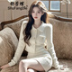 舒芳蝶（shufangdie）小香風(fēng)白色針織連衣裙女裝2025秋季新款內搭穿搭毛衣包臀短裙套裝 套裝 M