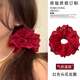 銀瑜 紅色花邊蕾絲發(fā)圈法式復(fù)古溫柔少女鏤空超大號發(fā)圈外出發(fā)飾 復(fù)古紅發(fā)圈
