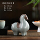 竹暄陶瓷唐馬擺件小號(hào)招財(cái)客廳玄關(guān)酒柜桌面裝飾品辦公桌生肖馬擺設(shè) 仰望【哥窯】