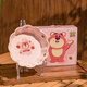 迪士尼（Disney）草莓熊兒童陶瓷碗帶手柄寶寶輔食餐具粉色少女心陶瓷彩盒水杯花邊 草莓熊花邊碗