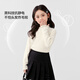 左西女童打底衫半高領(lǐng)長(cháng)袖T恤兒童上衣2025新款女孩保暖衣 奶白色 130