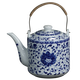盛天下 景德鎮(zhèn)大容量中式提梁茶壺陶瓷涼水壺套裝青花瓷茶水分離帶過濾 纏枝蓮提梁茶壺-2升