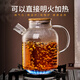 鉑吶苓高硼硅玻璃茶壺大容量煮茶壺家用泡茶壺涼白開(kāi)冷水壺圍爐煮茶壺 竹蓋壺-1800ml