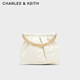 CHARLES&KEITH子母鏈條大容量流浪包托特包單肩斜挎包女包禮物CK2-40671449 【L號】Cream奶白色 L