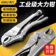 得力大力鉗子多功能工業(yè)級壓力鉗夾鉗固定卡鉗工具加力鉗大口 【鉻釩鋼】10寸圓口帶刃大力鉗