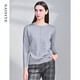 賽斯特女裝新款春秋長(cháng)袖圓領(lǐng)百搭純色打底衫套頭針織衫 Z034 中灰色 AM(160/84)140以?xún)瓤蓞⒖? title=