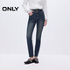 ONLY2025秋季新款復古磨白高腰修身九分鉛筆褲牛仔褲女|125132022 J35 510洗水牛仔藍 M M標準褲長(cháng)