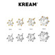 KREAMS925 4-10mm鋯石耳釘耳飾 嘻哈hiphop男女同款百搭高級感 銀色6mm一對