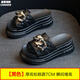 晟霆網(wǎng)紅松糕涼拖2025夏季新款厚底外穿防滑休閑拖鞋時(shí)尚高跟一字拖