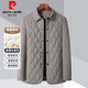 皮爾卡丹（pierre cardin）桑蠶絲棉衣男輕薄冬季新款商務(wù)翻領(lǐng)行政棉服外套中年爸爸男士棉襖 卡其色【翻領(lǐng)】 L 【建議120-135斤】