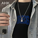 AHK26字母鈦鋼項鏈男女士百搭潮流情侶吊墜新年生日禮物送男女朋友 潮流滿(mǎn)鉆項鏈 【Z】+品牌禮盒