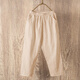 棉麻褲子女春夏哈倫褲寬松高腰顯瘦小腳休閑褲直筒九分蘿卜褲2 淺卡其色 3XL (140-155斤)