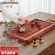 明尊（LIGHTKING）實(shí)木茶盤茶具茶托干泡臺(tái)排水式家用功夫茶小茶臺(tái)新中式MO-15 A款小號(hào)【尺寸：70×41×6cm】