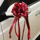 喜當當（xidangdang）婚車(chē)拉花絲帶婚慶禮用品婚房布置彩帶花車(chē)手拉花汽車(chē)結婚車(chē)隊裝飾 三層LOVE酒紅拉花（10條）
