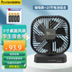 愛(ài)尚佳（ASVNKA） 桌面辦公小風(fēng)扇裝電池的小風(fēng)扇學(xué)生便攜式宿舍寢室用床上磁吸桌面大風(fēng)力5號干電池USB插電式兩用 黑色磁吸款+20節電池