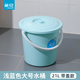 茶花（CHAHUA）水桶手提式帶蓋儲水桶pp材質(zhì)加厚學(xué)生宿舍家用洗衣洗車釣魚水 帶蓋水桶淺藍色 21L 1個