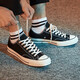 匡威（Converse）男鞋女鞋 1970s三星標(biāo) 黑色帆布鞋 情侶休閑鞋子男 162058 36.5