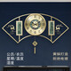 凱琴新中式黃銅掛鐘客廳自動(dòng)對時(shí)日歷時(shí)鐘中國風(fēng)扇形電視墻家居裝飾鐘 黃銅扇形9296雙日歷-原銅色雙鹿 自動(dòng)對時(shí)靜音機芯（下單前務(wù)必先找客服）
