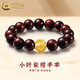 中國(guó)黃金（CHINA GOLD）黃金手鏈足金小葉紫檀男女款招財(cái)轉(zhuǎn)運(yùn)珠手串送七夕情人節(jié)禮物 【12mm金錢珠】小葉紫檀手串1g