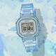 卡西歐（CASIO）手表女孩粉色藍色小方塊學生表運動防水兒童表數顯LA-20WH 電子表 LA-20WHS-2A 女款 【附加貼膜】