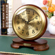 漢時(shí)（Hense）復古實(shí)木座鐘客廳時(shí)鐘臥室臺鐘辦公室書(shū)房擺件石英鐘表HD523 棕色石英機芯