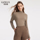 歌莉婭（GOELIA）羊絨衫女穿搭半高領(lǐng)內搭打底衫套頭上衣10NL5J890 91W深杏 M